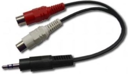 Adapter audio jack 3,5 mm na 2x RCA, 20 cm