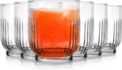 Zestaw szklanek 300 ml — 6 szt., przezroczyste żebrowane szkło