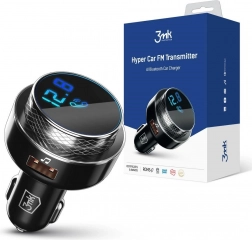 adapter samochodowy i nadajnik FM z Bluetooth, 2× USB‑A, czytnik kart i szybkie ładowanie
