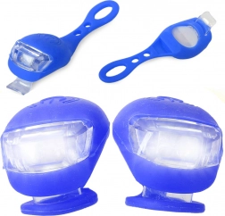 Silikonowe lampki LED na rower, wodoodporne, 2 szt.