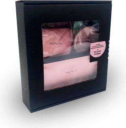 Zestaw prezentowy PASTELINI różowy – portfel, kosmetyczka, lusterko i zestaw do manicure