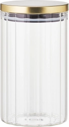 Szklany pojemnik na sypkie produkty z pokrywką i uszczelką 1 l