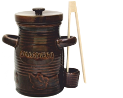 Ceramiczne naczynie do fermentacji 1,5 l z pokrywką i szczypcami
