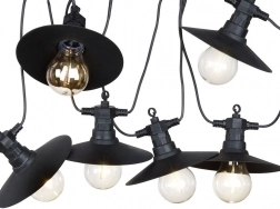 Ogrodowa świetlna girlanda 5,5 m z 6 żarówkami LED, IP44, ciepłe światło