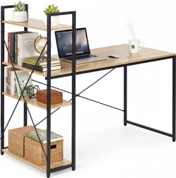 Biurko 120 × 60 cm z regałem i 3 półkami w stylu loft ModernHome
