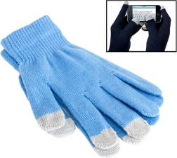 Rękawiczki dotykowe z niebieskim skandynawskim wzorem