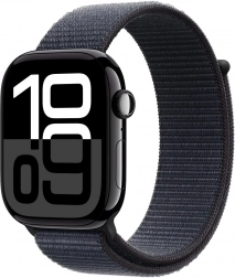 Apple Watch Series 10 GPS, aluminiowa koperta 46 mm w kolorze onyksu z atramentowym sportowym paskiem
