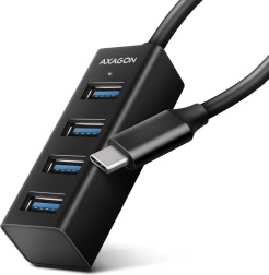 HUE-M1C Rozgałęźnik 4-portowy mini metalowy USB 3.2 Gen 1, kabel USB-C 20 cm