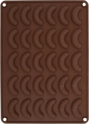 Silikonowa forma do rogalikowych ciasteczek, pomarańczowa – 30 szt.