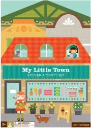 Petit Collage wielokrotnego użytku naklejki ze sceną Moje małe miasto