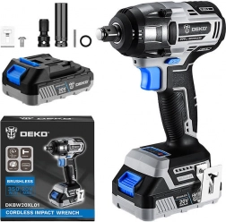 Bezprzewodowy klucz udarowy Deko Tools z akumulatorem 20V