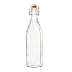 Szklana butelka Costolata z zamknięciem patentowym 1 l