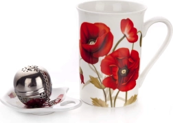 Trzyczęściowy zestaw do herbaty Red Poppy