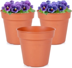 Plastowa doniczka ogrodowa okrągła 15 cm, zestaw 3 szt.