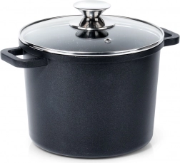 Wysoki garnek granitowy ze szklaną pokrywą GRANDE 4,2 l