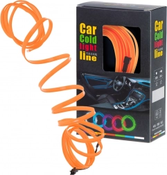 Ambientowe oświetlenie LED do auta USB / 12 V, taśma 5 m – Pomarańczowy