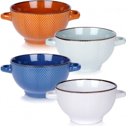 Zestaw ceramicznych misek z uchami 620 ml, 4 szt.