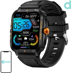 Smartwatch Colmi P76 czarno‑pomarańczowy