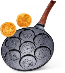 Granitowa patelnia do jajek 7 otworów BLACK & WOOD 26 cm