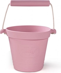 Silikonowe wiaderko plażowe jasnoróżowe BIGJIGS TOYS