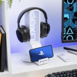 PlayStation LED stojak na słuchawki i telefon z ładowaniem USB‑C