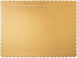 Złota prostokątna podkładka pod tort 40 × 30 cm