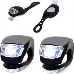 Zestaw silikonowych lampek rowerowych, 2 szt., wodoodporny