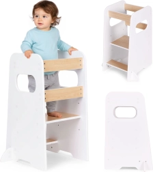 Montessori kuchenny pomocnik dla dzieci ECOTOYS, regulowana wieża edukacyjna
