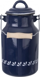 Emaliowany retro dzbanek na mleko 2 l niebiesko-biały