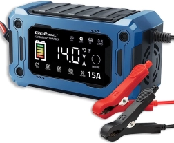 Mikroprocesorowa ładowarka 12 V 15 A z naprawą i podtrzymaniem, LCD, do AGM, GEL i LiFePO4