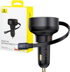 Ładowarka samochodowa Baseus Enjoyment Pro z przewodem Lightning i USB‑C, 55 W