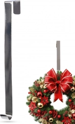 Metalowy srebrny wieszak na wieniec 30 cm