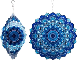 Wisząca mandala 3D – wiatrowy spinner 12" do ogrodu i wnętrz