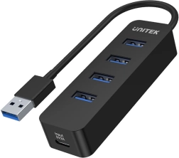 Unitek uHUB Q4 aktywny hub USB 4× USB‑A 3.0 z zasilaniem 10 W