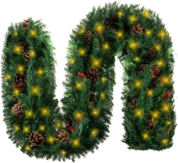 Świąteczna girlanda 270 cm z lampkami LED RUHHY