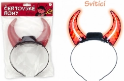 Świecące diabelskie rogi na baterie 15 cm