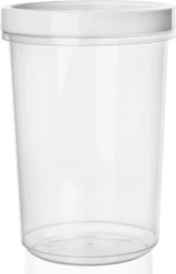 Plastowy pojemnik na żywność z uszczelką i zakręcaną pokrywką 1 l