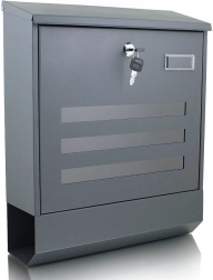 Duża skrzynka pocztowa naścienna z tubusem na gazety, antracyt