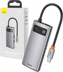 Hub USB-C 4 w 1 BASEUS Metal Gleam z HDMI, USB 3.0 i PD 100 W