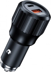 Choetech 63W podwójna ładowarka samochodowa USB‑C 45 W + USB‑A 18 W czarna