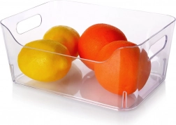 Organizer do lodówki 23 × 16 × 9,5 cm – przezroczyste pudełko z uchwytami