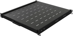 Wysuwana półka do szafy rackowej 19" 1U, 500 mm, czarna