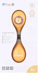 Drewniane dwustronne marakasy z motywem lwa PolarB