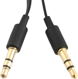 Płaski kabel audio Jack 3,5 mm 1 m czarny