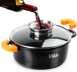 Garnek granitowy ze szklaną pokrywką Terruna Aroma 20 cm, 2,1 l