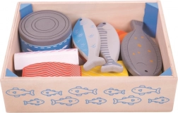 Drewniane owoce morza w pudełku Bigjigs Toys