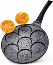 Granitowa patelnia do jajek BLACK LINE, 26 cm, 7 otworów