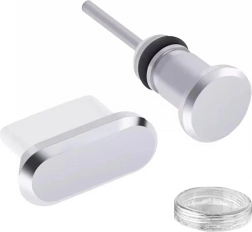 Da23a zatyczki przeciwkurzowe USB-C 2 szt. srebrne