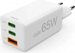 Ładowarka sieciowa Hama GaN 65 W z Power Delivery i Quick Charge, 2× USB‑C + 1× USB‑A