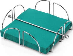 Stalowy stojak na serwetki z dociskowym prętem 18 × 18 cm